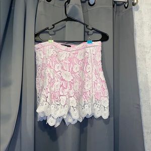 Floral Lace Overlay Shorts